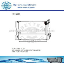 Aluminum Radiator For TOYOTA 08 Corolla 1640031520/1640022180/164100H260 Manufacturer and Direct Sale